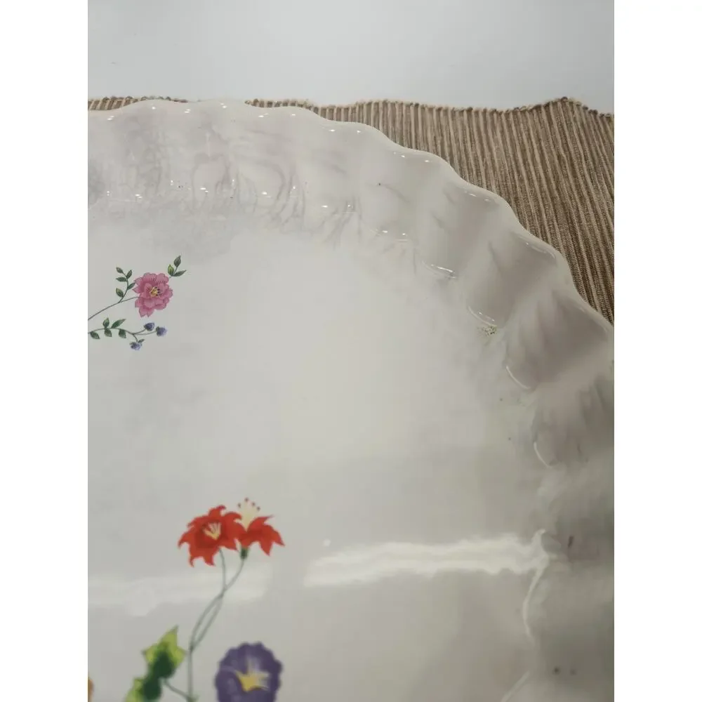 VINTAGE Pamela by Action Quiche Dish Floral Gorgeous Country Pretty Stoneware